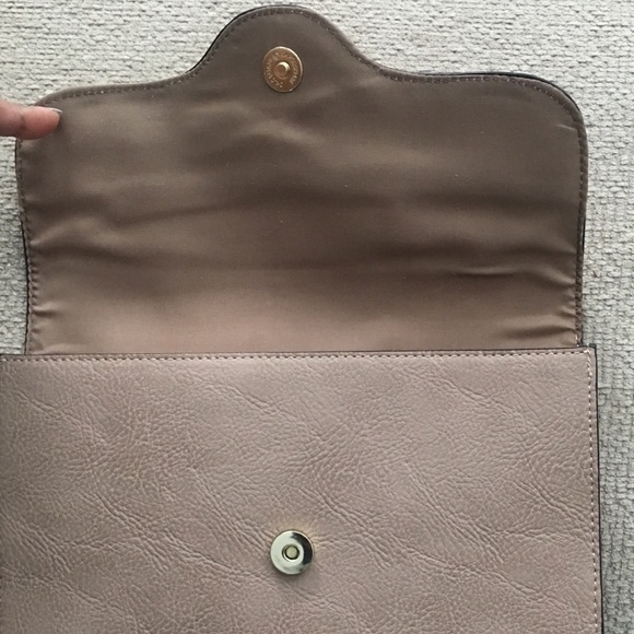 Nude Taupe Express Clutch purse w/ long tassels - Picture 2 of 4